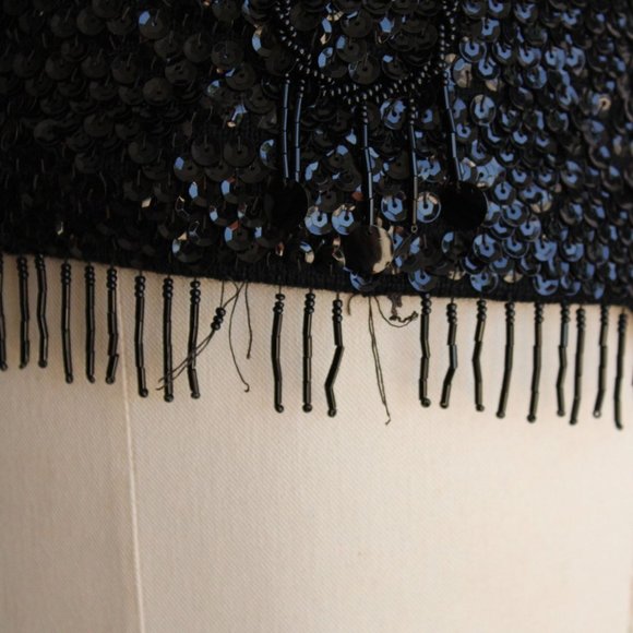 Vintage 1960s Womens Top, Forecast Shops Beaded and Sequined Sweater Blouse, Hon - Picture 8 of 10